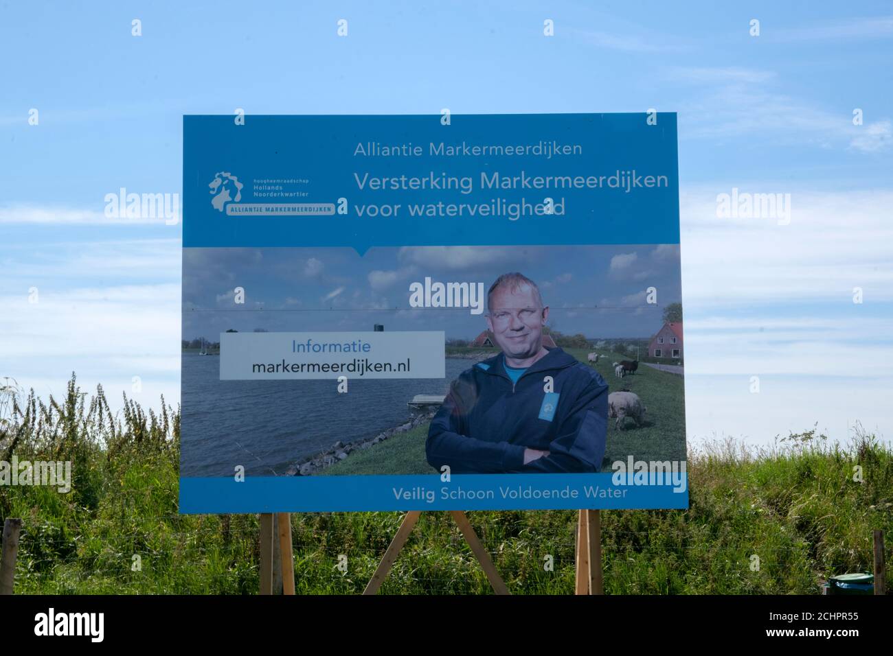 Plakatwand Markermeerdijken Bei Uitdam Niederlande 6-8-2020 Stockfoto