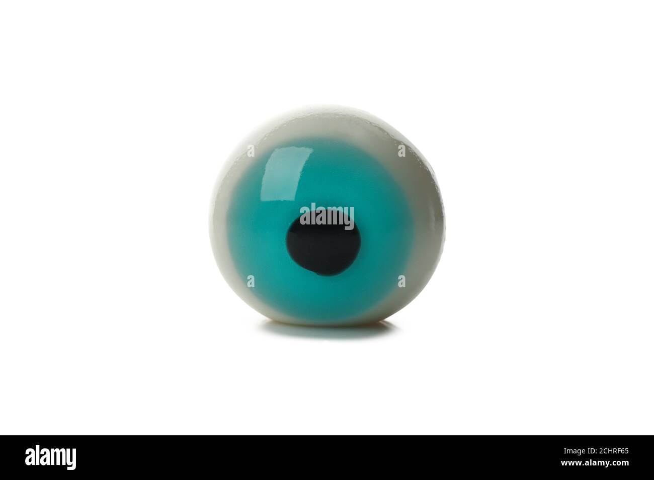 Ein Zombie Auge isoliert auf weißem Hintergrund Stockfoto