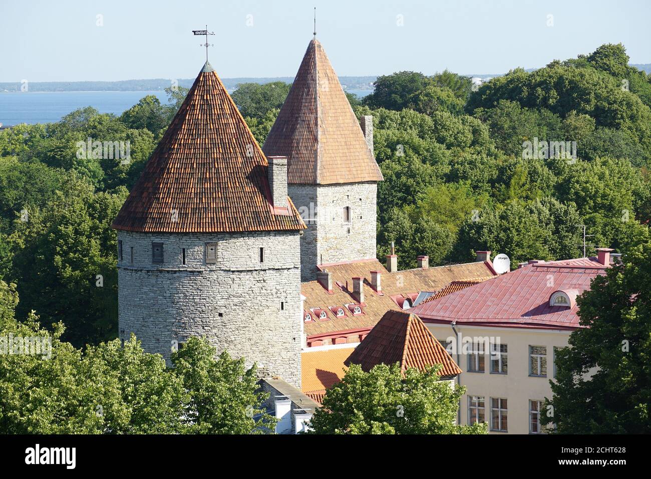 Stadtmauer mit Bastionen, Altstadt, Tallinn, Estland, Europa Stockfoto