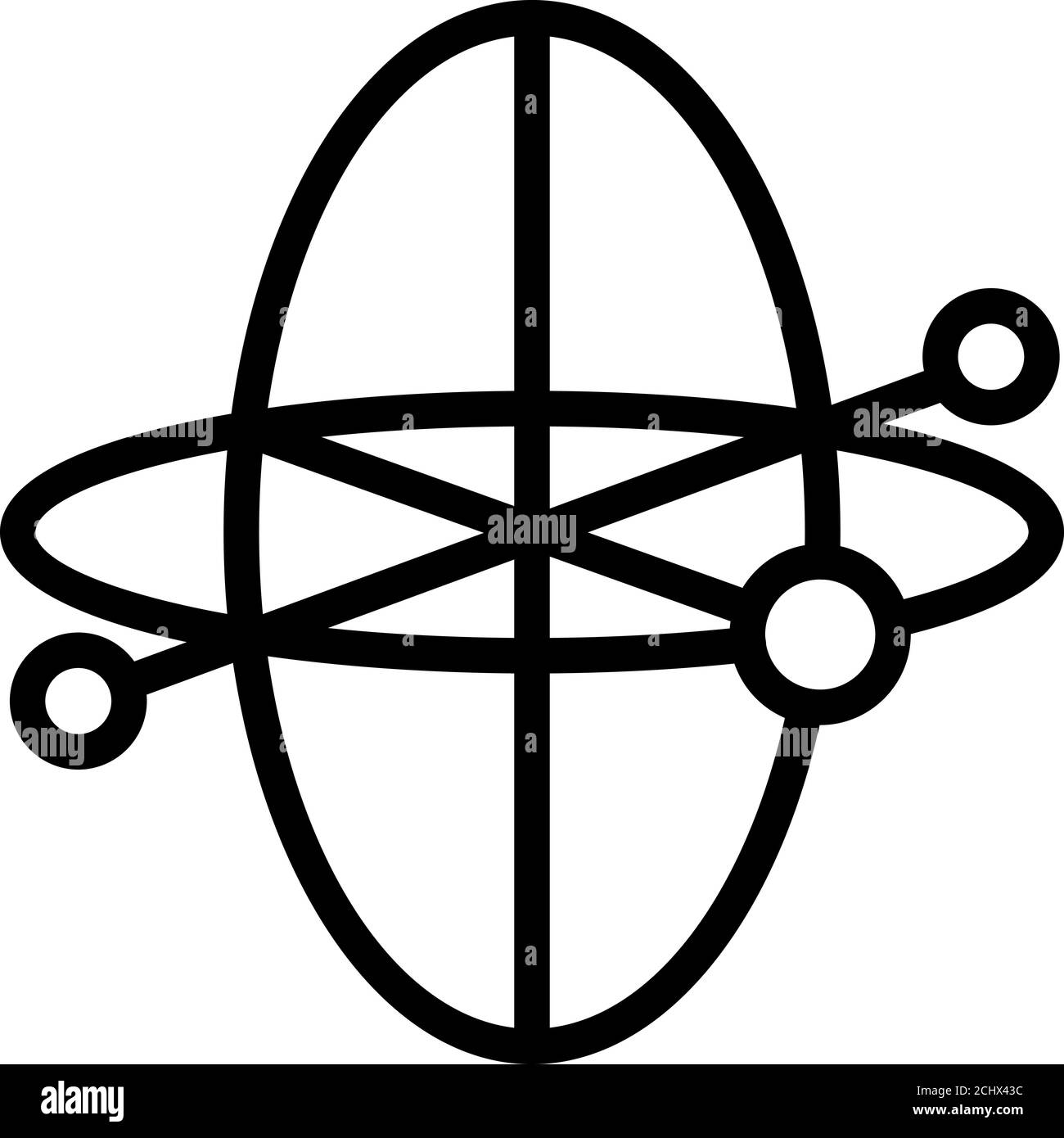 Symbol für das Gyroskop der Ebene. Kreiselskop-Vektor-Symbol für das Web-Design isoliert auf weißem Hintergrund Stock Vektor