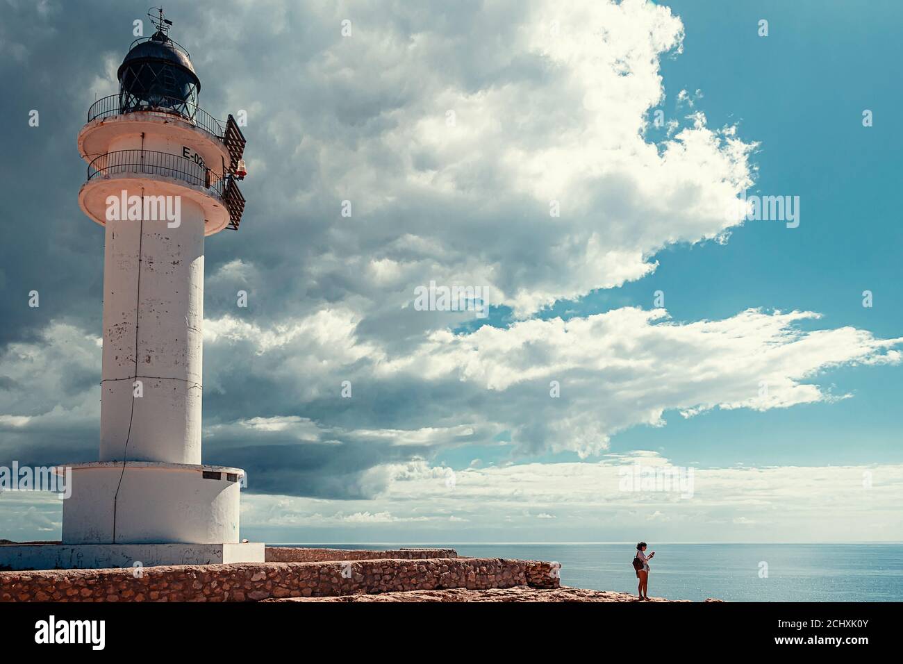 formentera Leuchtturm auf den balearen, spanien Stockfoto