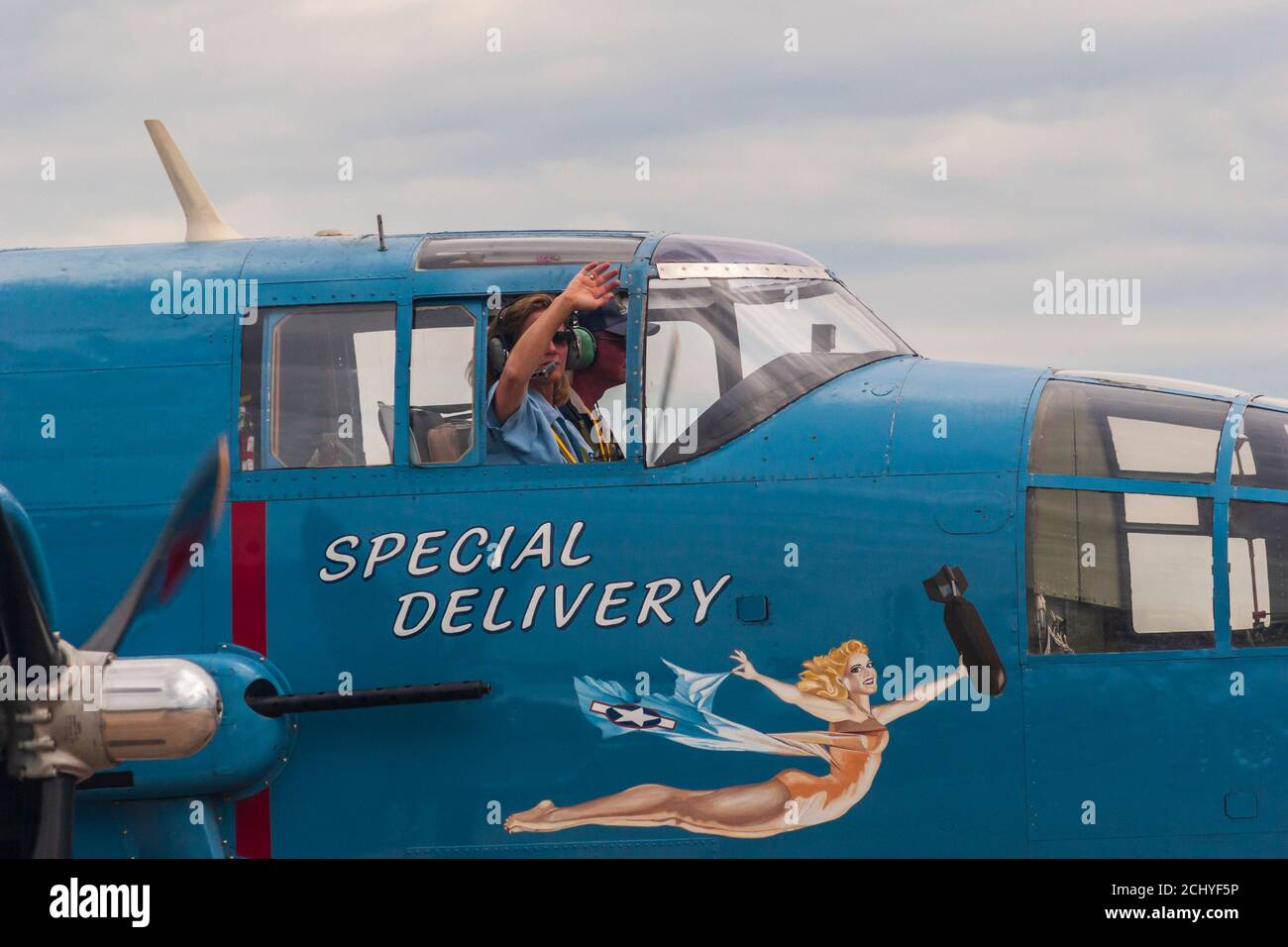 Gedenkaufführung der Luftwaffe im Zweiten Weltkrieg bei Wings Über Houston Air Show Stockfoto