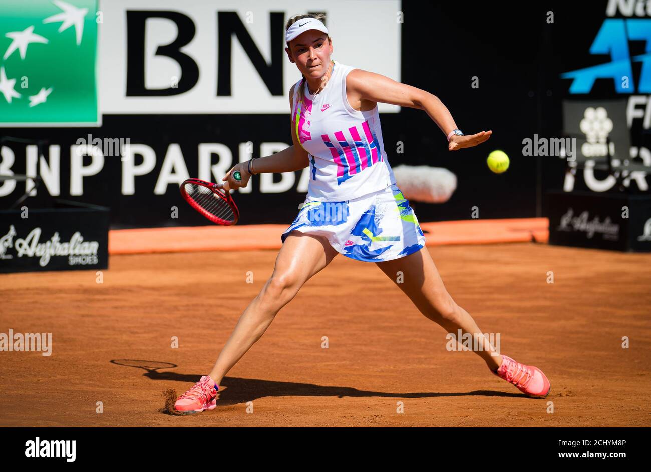 Donna Vekic aus Kroatien in Aktion während der ersten Runde des 2020 Internazionali BNL d'Italia WTA Premier 5 Tennisturniers am 14. September 2020 im Foro Italico in Rom, Italien - Foto Rob Prange / Spanien DPPI / DPPI Kredit: LM/DPPI/Rob Prange/Alamy Live News Stockfoto