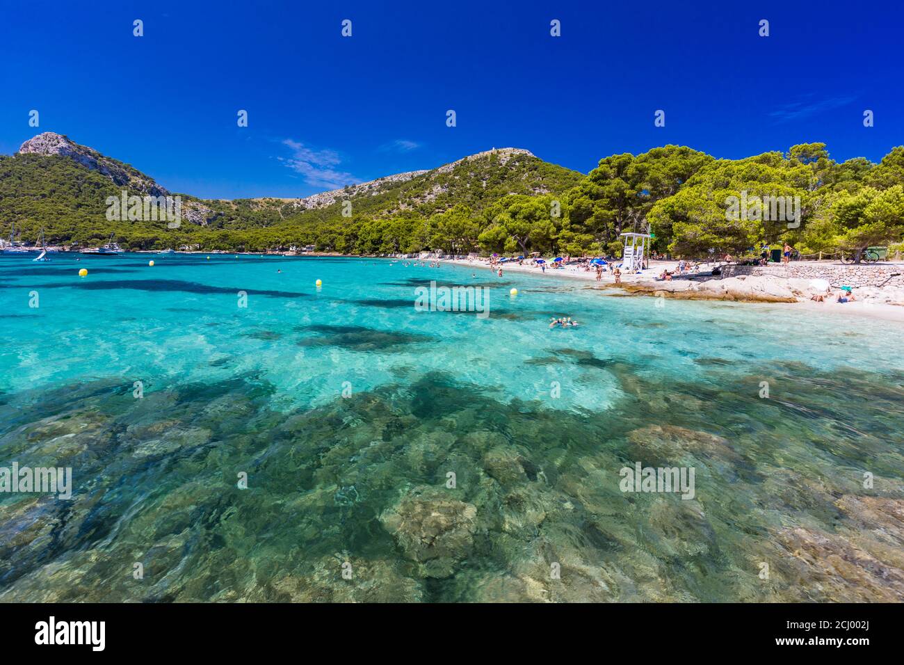 Platja de Formentor - schöner Sandstrand bei Cap formentor, Mallorca, Spanien Stockfoto