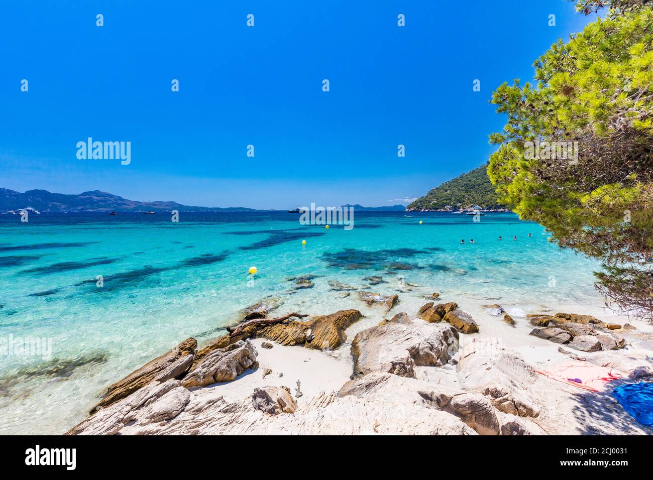 Platja de Formentor - schöner Sandstrand bei Cap formentor, Mallorca, Spanien Stockfoto