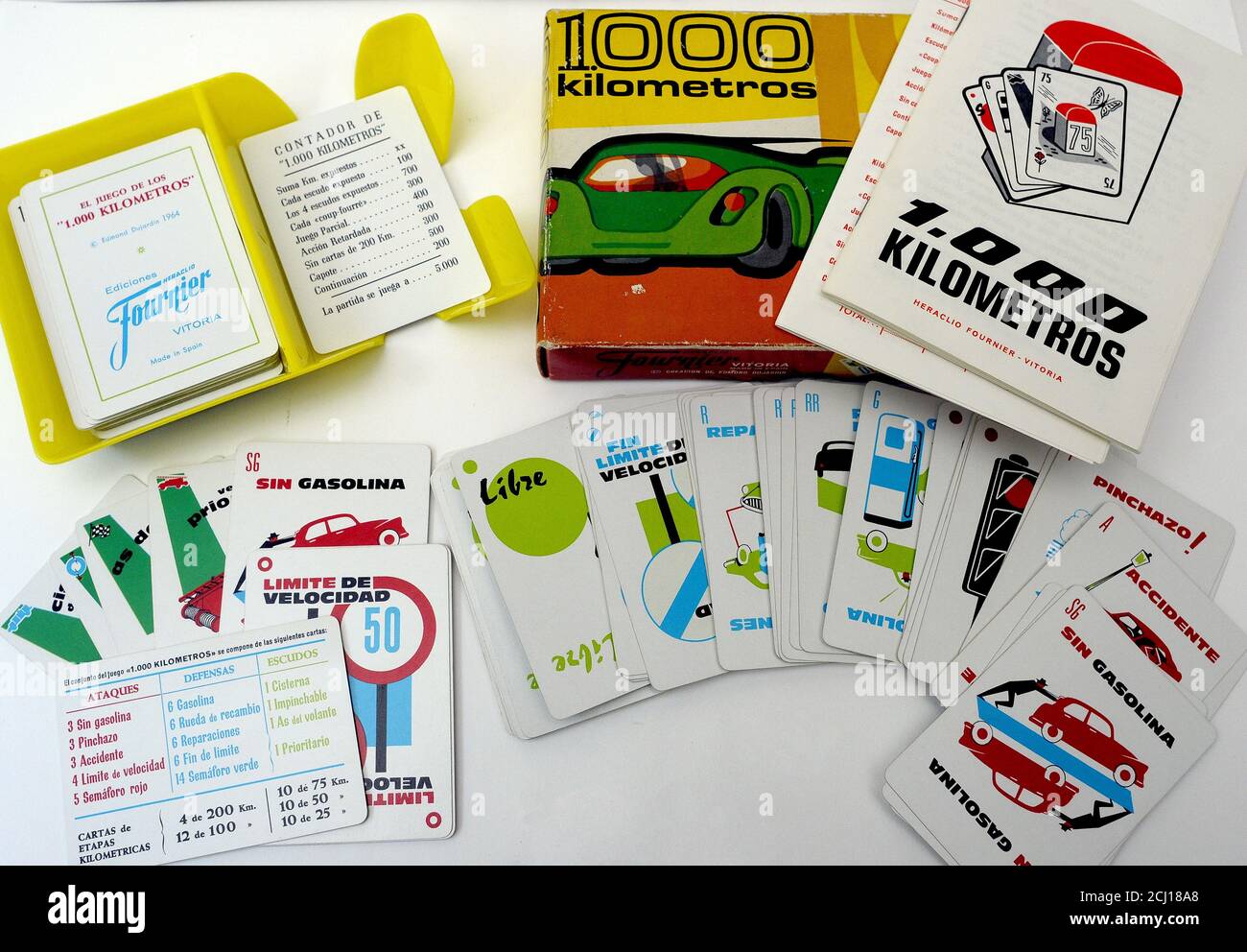 1000 km vintage Edmund Dujardin 1964 Kartenspiel Stockfoto