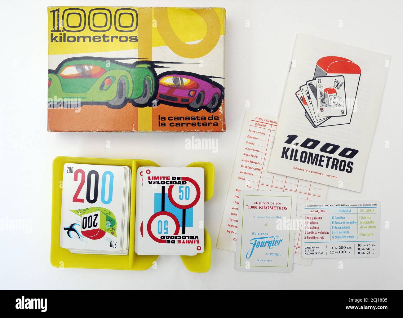 1000 km vintage Edmund Dujardin 1964 Kartenspiel Stockfoto