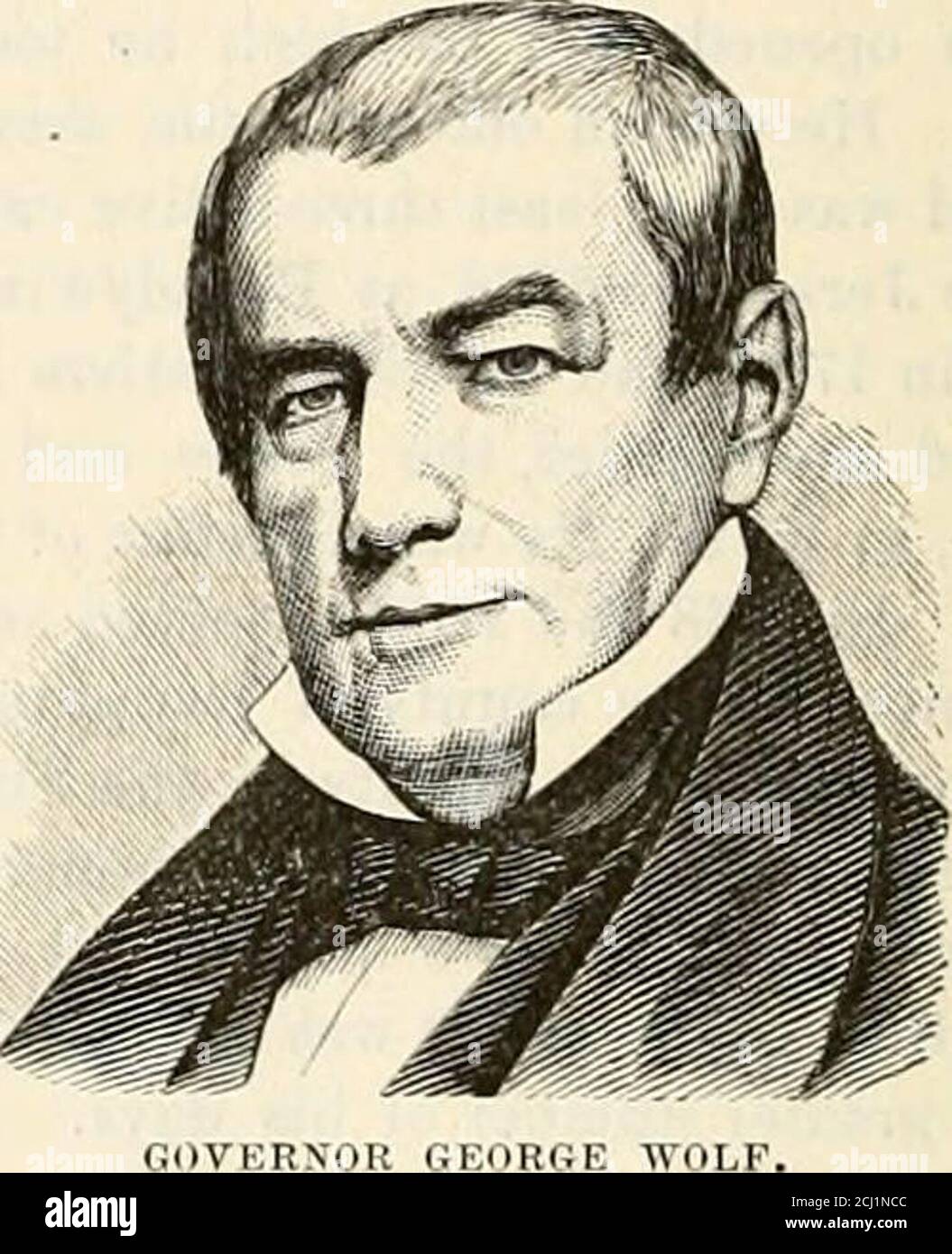 . Geschichte der Grafschaften von Dauphin und Libanon: Im Commonwealth von Pennsylvania; biographische und genealogische. Eorge Wolf, der Sohn von Wolf, wurde am 12. August 1777 in Allen Township, Northampton Co., Pa geboren.sein Vater war ein Auswanderer aus dem Elsässer prov-inces, Deutschland. Er hinterließ zwei Söhne, Philip und George, die die Kraft, den guten Sinn und die Integrität des Vaters erbten. George studierte an aclassical Schule gegründet in Northampton Countyby eine Gesellschaft gebildet für den Zweck, der wurde präsidiert über von Robert Andrews, A.M., ein Absolvent derTrinity College, Dublin. Er erwarb hier ein g Stockfoto