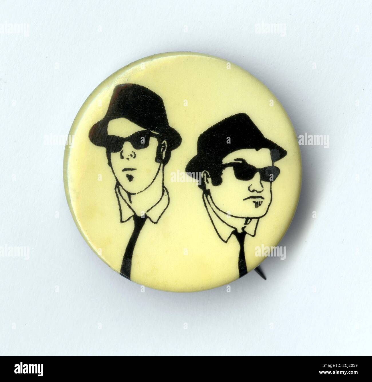 Souvenir Pin zeigt die Blues Brothers, Dan Akroyd und John Belushi von Saturday Night Live. Stockfoto