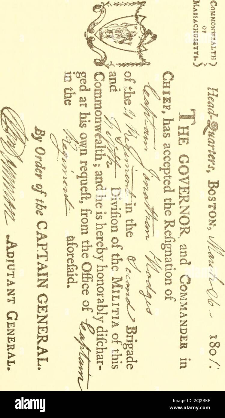 . Almon Danforth Hodges und seine Nachbarn. KOMMISSION DER CAPT. JONATHAN HODGES, JR. NEUENGLAND ABSTAMMUNG. 27. RÜCKTRITT VON CAPT. JONATHAN HODGES, JR. 28 NEUE ENGLAND ABSTAMMUNG. Dass er nach einer Aussage seines Sohnes nie einen Cent daraus realisiert hat. Er heiratete 1790 Sarah Danforth, Urenkelin von Rev. Samuel Danforth von Taunton, kaufte von seinem Vater das Gehöft und die Drehmühle in Norton und starb im Jahr 1814. Er war der Fathei-von Almon Danforth Hodges, der seinen Namen wie folgt unterschrieb: Ji  0 /%&lt;j/^4a Jonathan Hodges, Junior, nannte seinen ältesten Sohn Jonathan, Stockfoto