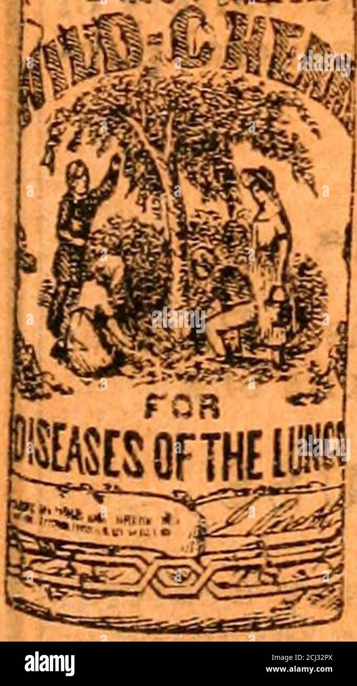 . Vermont Jahrbuch . ma chitis, Atemschwierigkeiten, Asthma – Heiserkeit, Halsschmerzen, Kruppe, – und jede Zuneigung von – ^den Hals, Lunge 6l Brust, – einschließlich sogar – VERBRAUCH. Dieses bemerkenswerte Heilmittel ist heute ebenso hoch geschätzt und begehrt wie seit vielen Jahren auf seiner ersten in-troduction. Die gleichen Ergebnisse folgen nun ihrer Verwendung wie früher; und so einsame si ???^^^ ^1*^ EINE^ ^^ Vorherrschaft, und lobt sich selbst der Welt als der beste Heilmittel – die in ihrer Operation am schnellsten, die sicherste, sichere, schnelle und dauerhafte in ihren Ergebnissen, Sou   geschätzt als das Mittel unvergleichlich- SEIEN SIE WEISE ZU-D Stockfoto