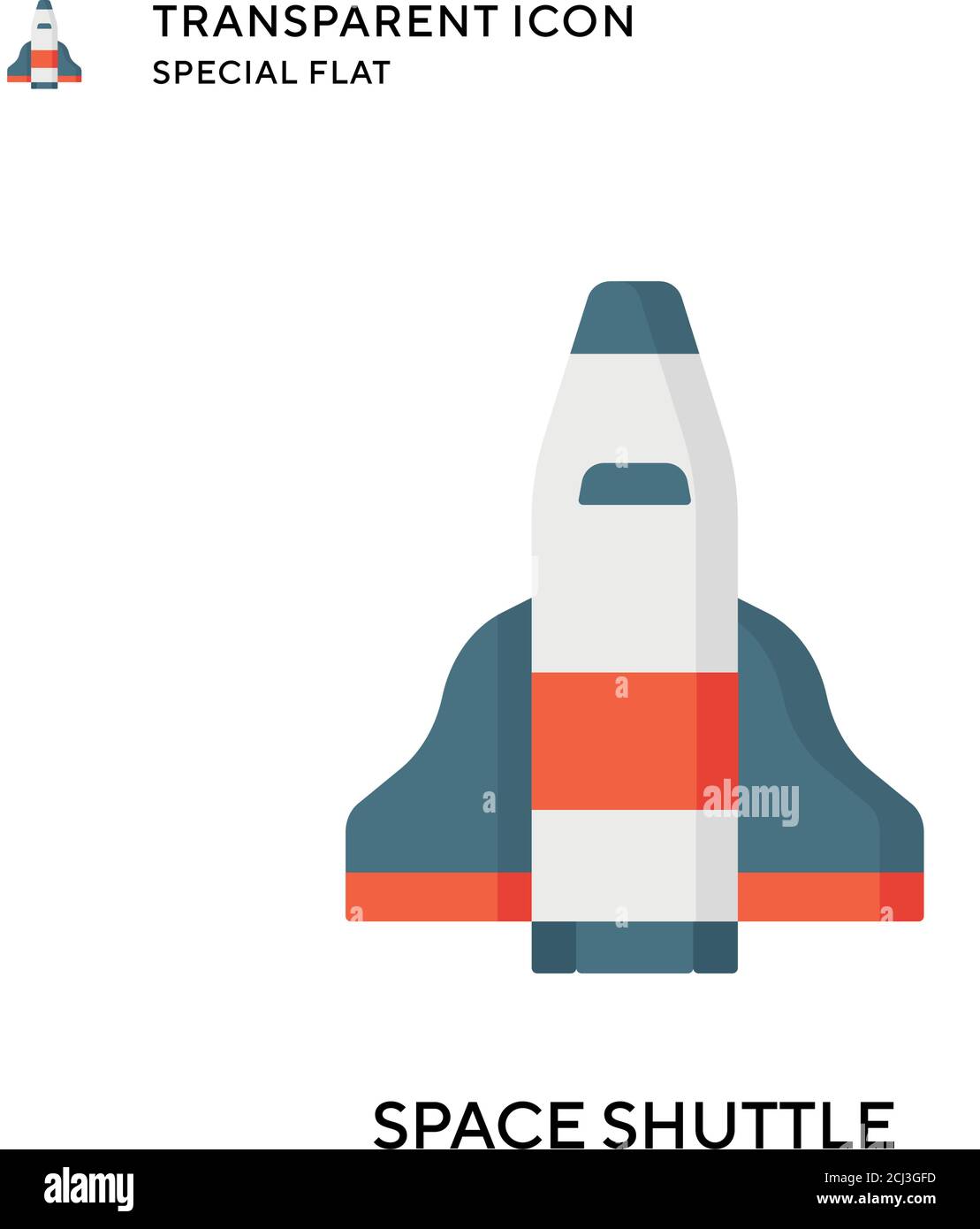 Vektorsymbol für Space Shuttle. Flache Illustration. Vektor EPS 10. Stock Vektor