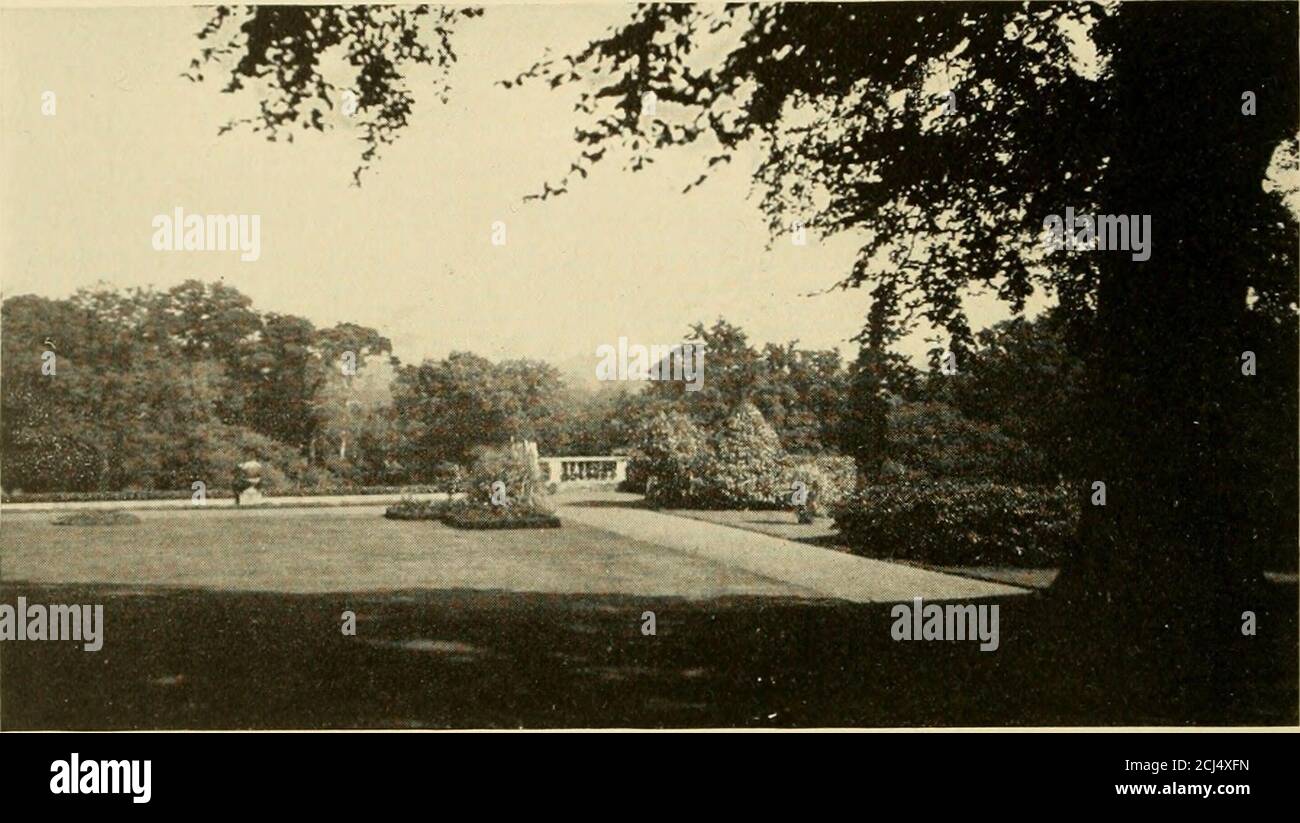 . Europäische und japanische Gärten; Papiere vor dem American Institute of Architects gelesen .. . Englischer Garten. EIN GUT GELEGTER RASEN Stockfoto