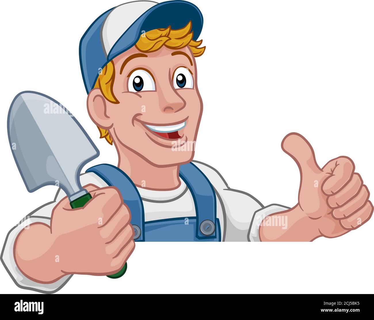 Gärtner Cartoon Garten Spaten Heimwerker Landwirt Stock Vektor