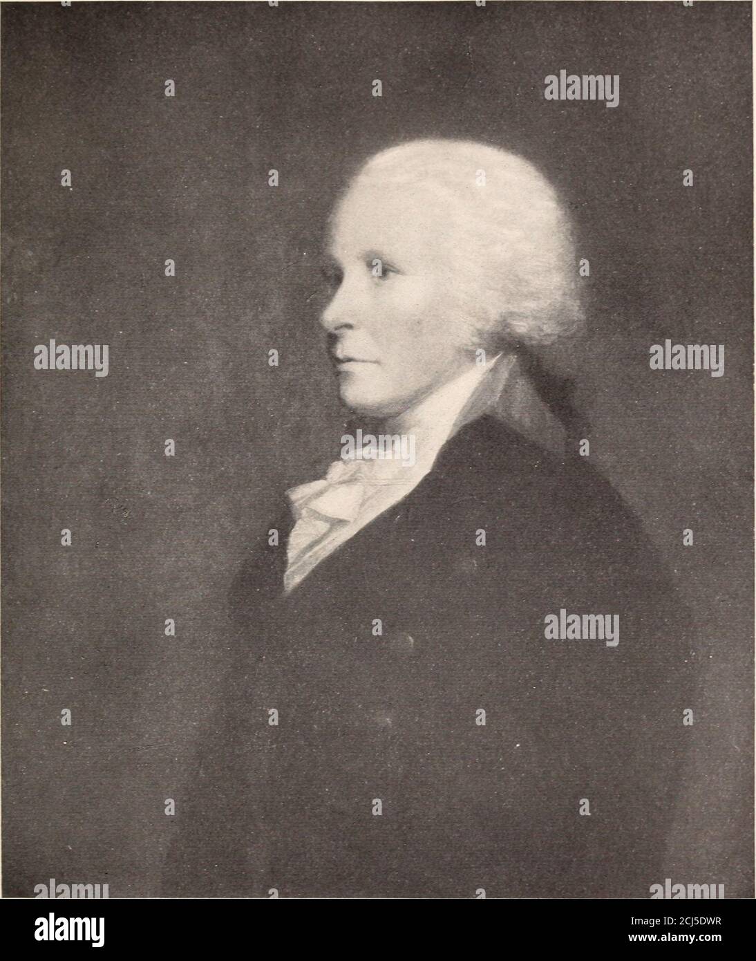 . Frühe englische Porträts und andere Gemälde . Xo. 41GILBERT CHARLES STUART Amerikaner: 1756 – 1828 PORTRÄT VON JOHN WILLET HAUBE Höhe, 42 Zoll; Breite, 24% Zoll John Willet Hood, Konteradmiral der Roten, Alee Admiral der Küsten von Devonshire und Cornwall, Lord Warden der Stannaries. Der Admiral ist in sattem dunkelblauem Mantel mit Breitscheiben und Knöpfen aus stumpfem Gold dargestellt, sein scharlachgesäumter Kragen ist nach unten auf die Schulter gebeugt. Er trägt einen weißen Strumpf und anmutig arrangierte Jabot, und eine kleine grau-weiße Perücke. Er zeigt nach links, fast drei Viertel nach vorne, ohne, s Stockfoto