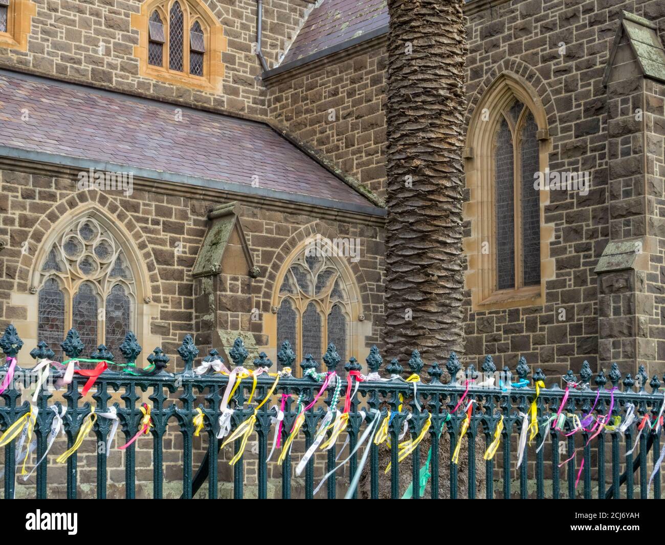 'Loud Fence' um St. Patrick's Cathedral - Ballarat, Victoria, Australien Stockfoto