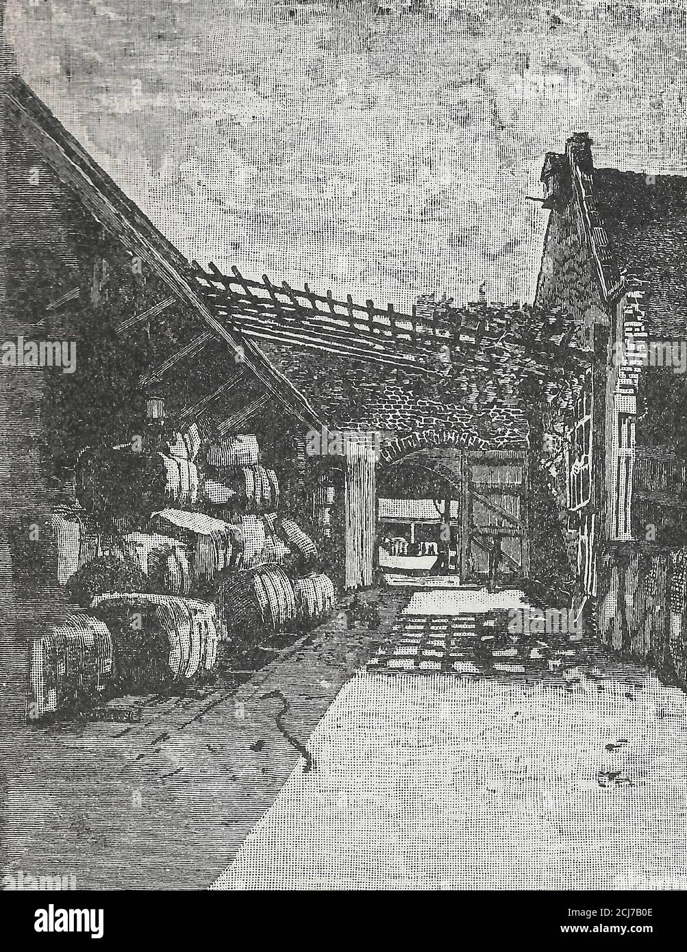 Eingang zu einem Cotton-Yard, New Orleans, um 1840 Stockfoto