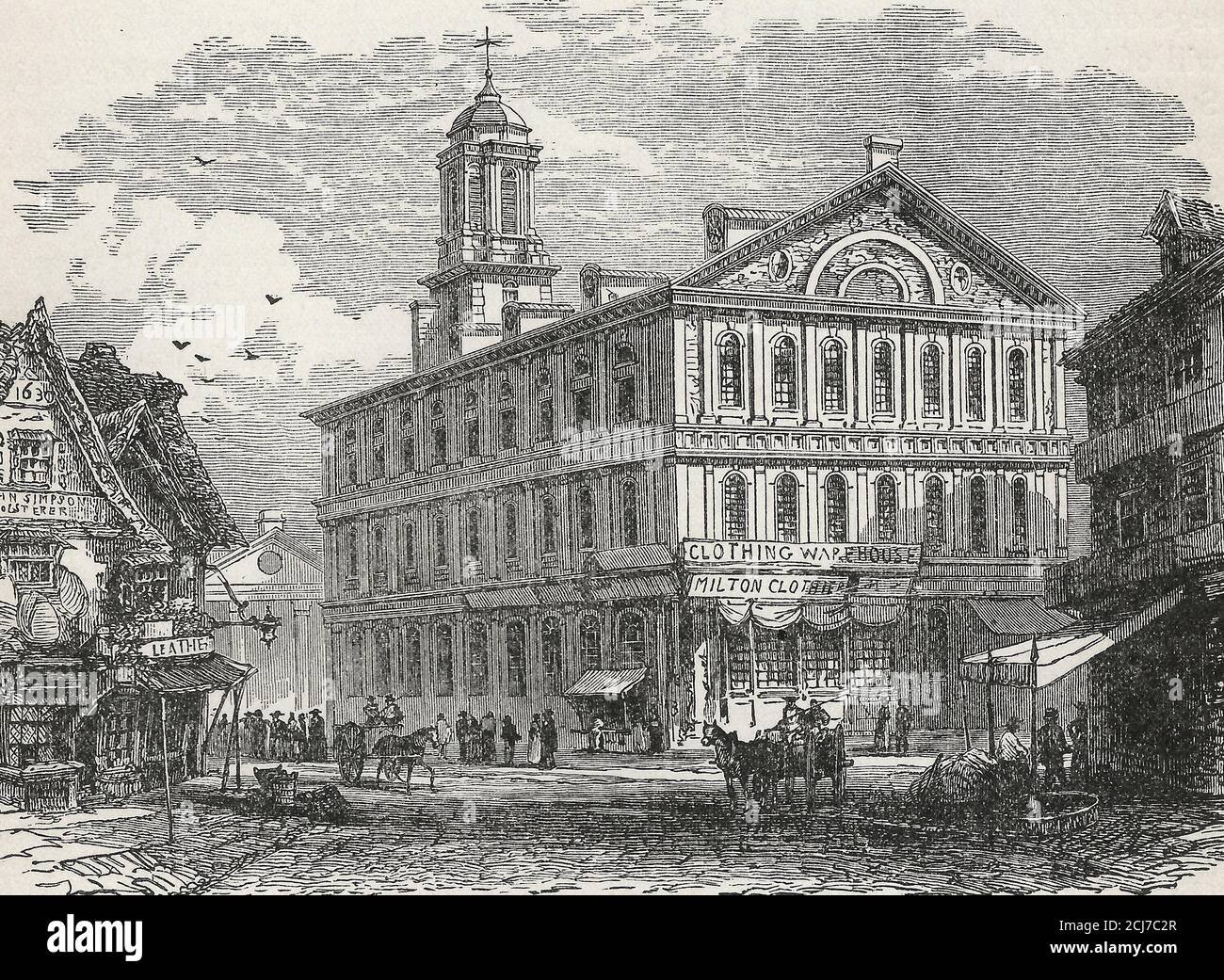 Faneuil Hall, Boston, die Daniel Webster die Wiege der Freiheit nannte, um 1900 Stockfoto