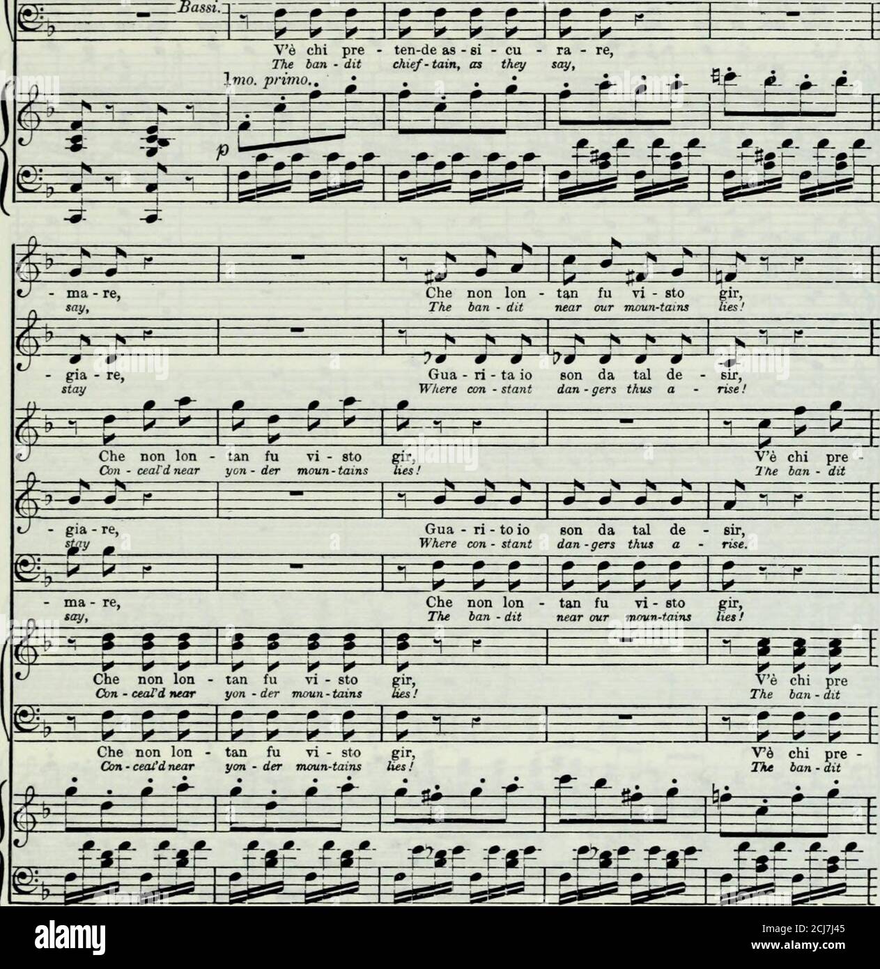 . Fra diavolo : Oper in drei Akten . P L-J -p- ^3 p P * *c=g: .£ £ £-£ £=£: gg te gg Vo-stra Mo-glie,ve lo giù - ra, vo - stra zej US Aome, und von da, sein - ueve me, Let US -ha/-l- P * i ^ ss B Mo-glie, ve lohome, and thence, be giù - ra, più nonliete me i uill *=^ *=?- •t-t- ì i /*&gt; i* 5 3: * colla voce. B -1=? The Koyal Edition. – Pre DUvolo.-( 24 ) E E H ^5^3 Il sol PEN - sier mi fa tre/ trem - ble if they Tra - ty ^m: 5: « T^JJ-^ :xr=s: Vuol con voi ve - nirne - ver tra - vel more. L0RENZ0.  Nein, nein, nicht più, nicht più viagAb, nein, / ti?i# rio Long - er i Vè Chi preDas Verbot - dit   ten - de Stockfoto