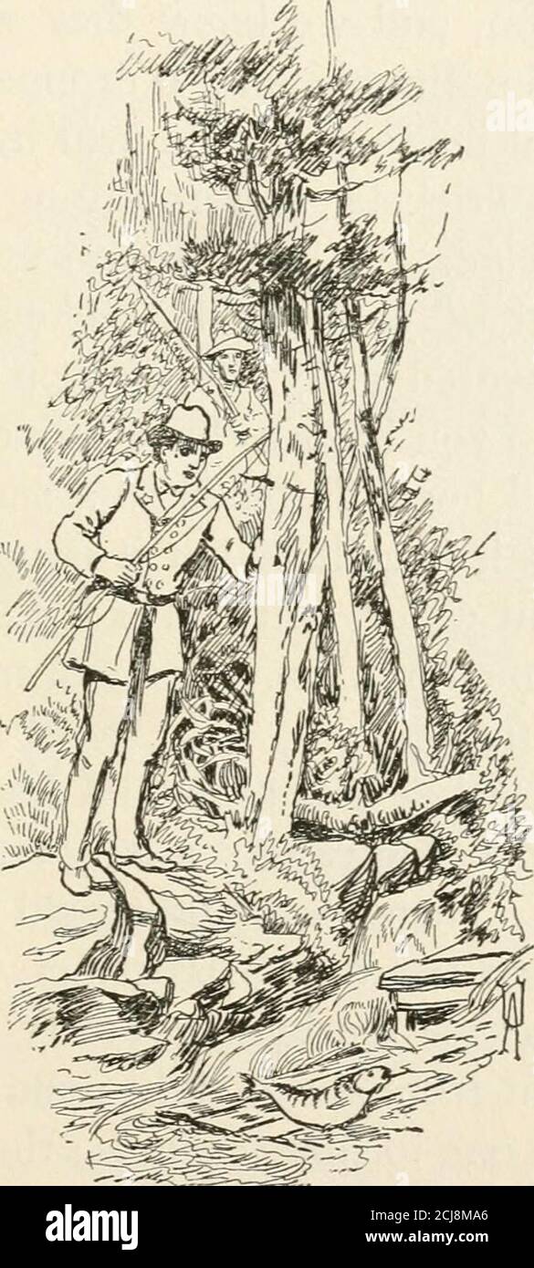 . Erinnerungen an einen Rebellchirurgen und andere Skizzen : oder, in den sappy Tagen des Arztes . Denken Sie schlecht versuchen sie morgen, sagte ich. Oh, die Forelle, die Forelle, die ich zu fangen pflegte, saidhe. Warum, Doktor . Oh, vertrockne, Armstead; du erzählst den ganzen Winter über Metrout-Yams. Ich sagte, daß ich dir morgen etwas zeigen werde; und Armstead zog einen tiefen Seufzer bei der Erinnerung an die Fische, die früher gehefzt wurden, um sie zu fangen. Es gibt einen großen Mühlenteich den Bach hinauf, etwas weiter über den Krankenhäusern, und ich war mir sicher, dass dort gute große Forellen waren. In der Tat hatte ich so vom Besitzer der Mühle entold. So Jimmie Nick, wie wir hallo genannt Stockfoto