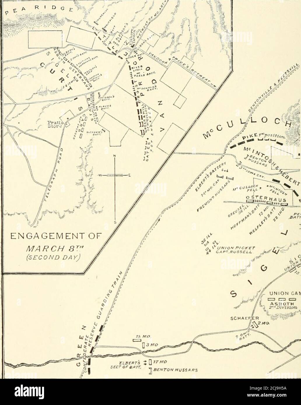 . Abraham Lincoln; eine Geschichte . Trompungen von Halleck wir links die Armee von General S. R. Curtis in seinem Versuch-ing Midwinter-Kampagne im Südwesten von Missouri engagiert.Er machte bereit mit aller Eile, um mit dem Auftrag zu erfüllen, so schnell wie möglich zu drücken und die Angelegenheit mit Preis zu ende. Seine Armee gehorchte jeder Ordnung mit fröhlicher Ausdauer. Sie kämpfen mit Schlamm, Wasser, Schnee und Eis menschlich,schrieb Curtis unter Datum des 1. Februar 18G2, Andi vertrauen, dass sie nicht im Angesicht eines mehr aktiven Feind wanken. Im gleichen Geist ermutigte er seine Offiziere: Die Straßen sind in der Tat sehr schlecht, aber sie sind schlimmer für die enem Stockfoto