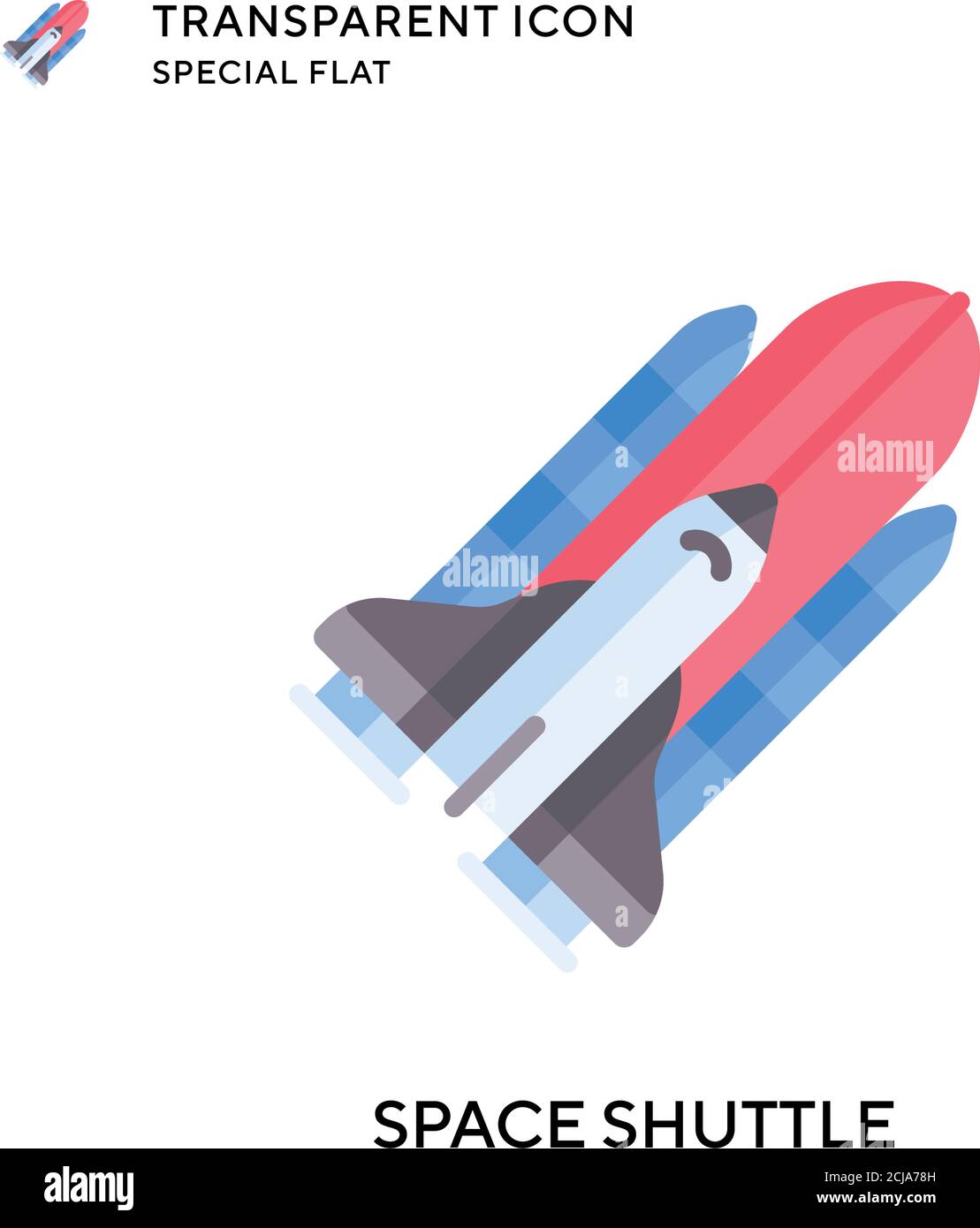 Vektorsymbol für Space Shuttle. Flache Illustration. Vektor EPS 10. Stock Vektor