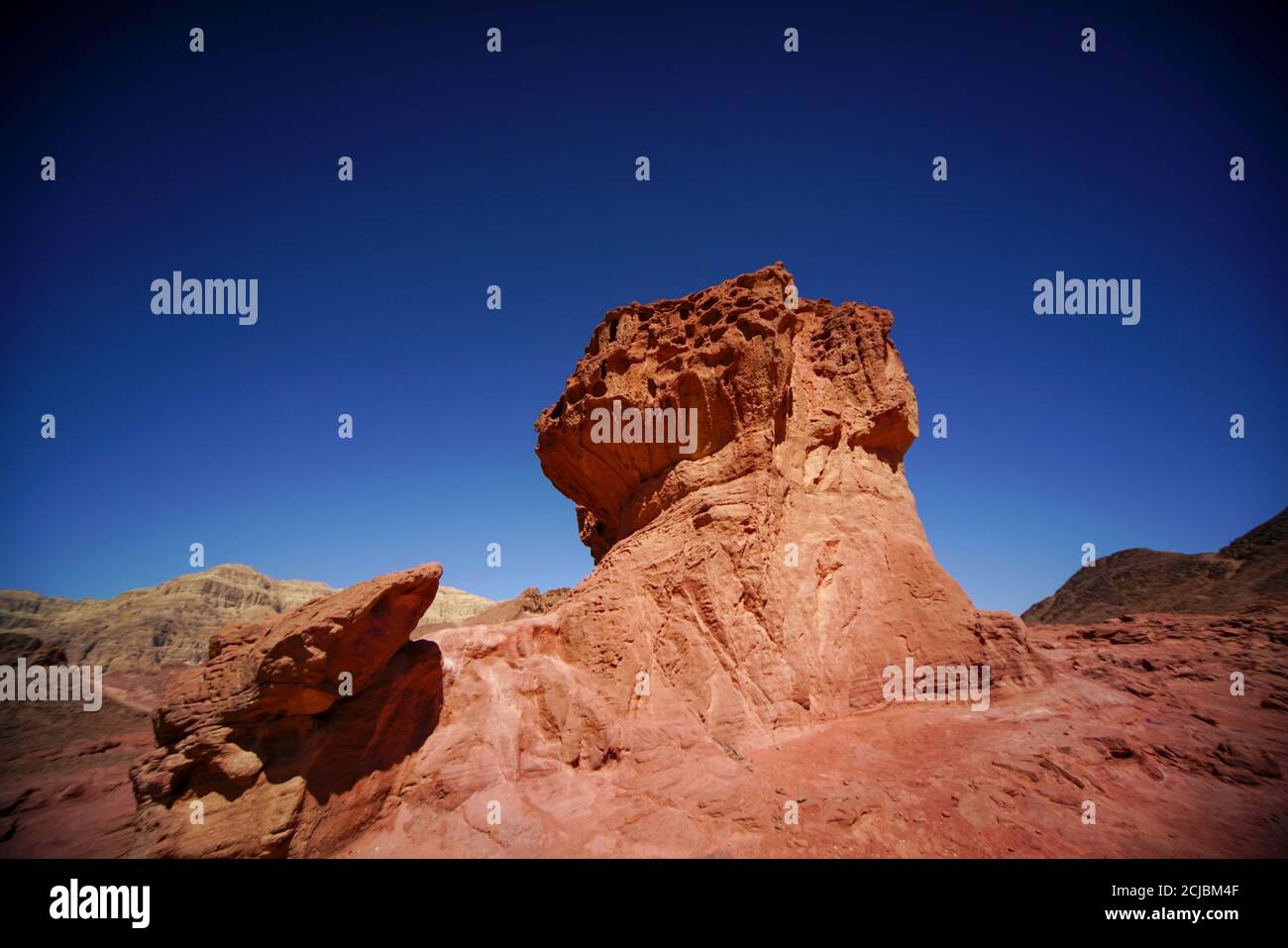 Der Pilzfelsen im Timna-Tal. Natürliche Felsformationen, Timna Natur-und historischen Park, Israel, das Timna-Tal liegt im Südwesten VON A Stockfoto