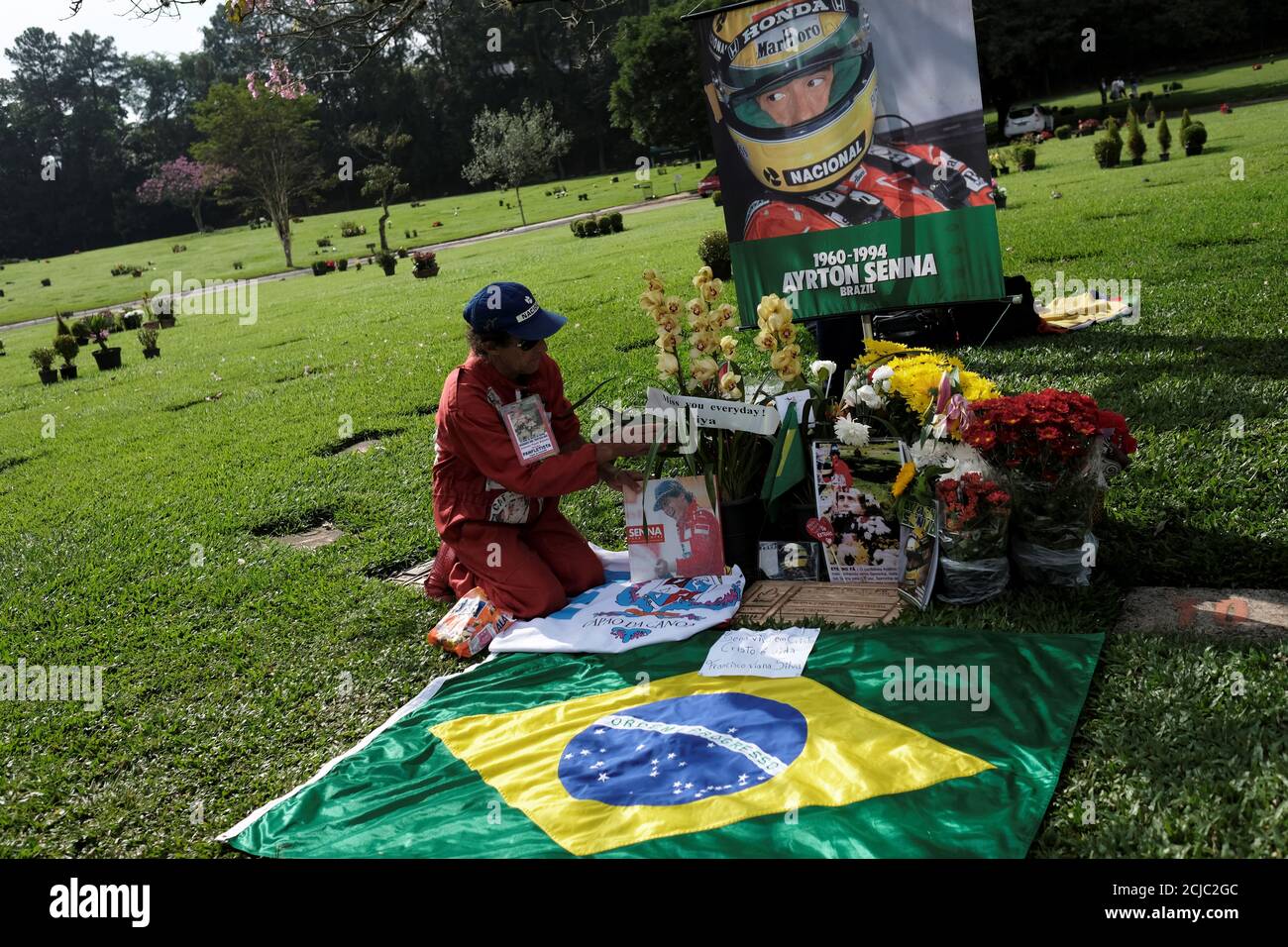 Das grab von ayrton senna in sao paulo -Fotos und -Bildmaterial in