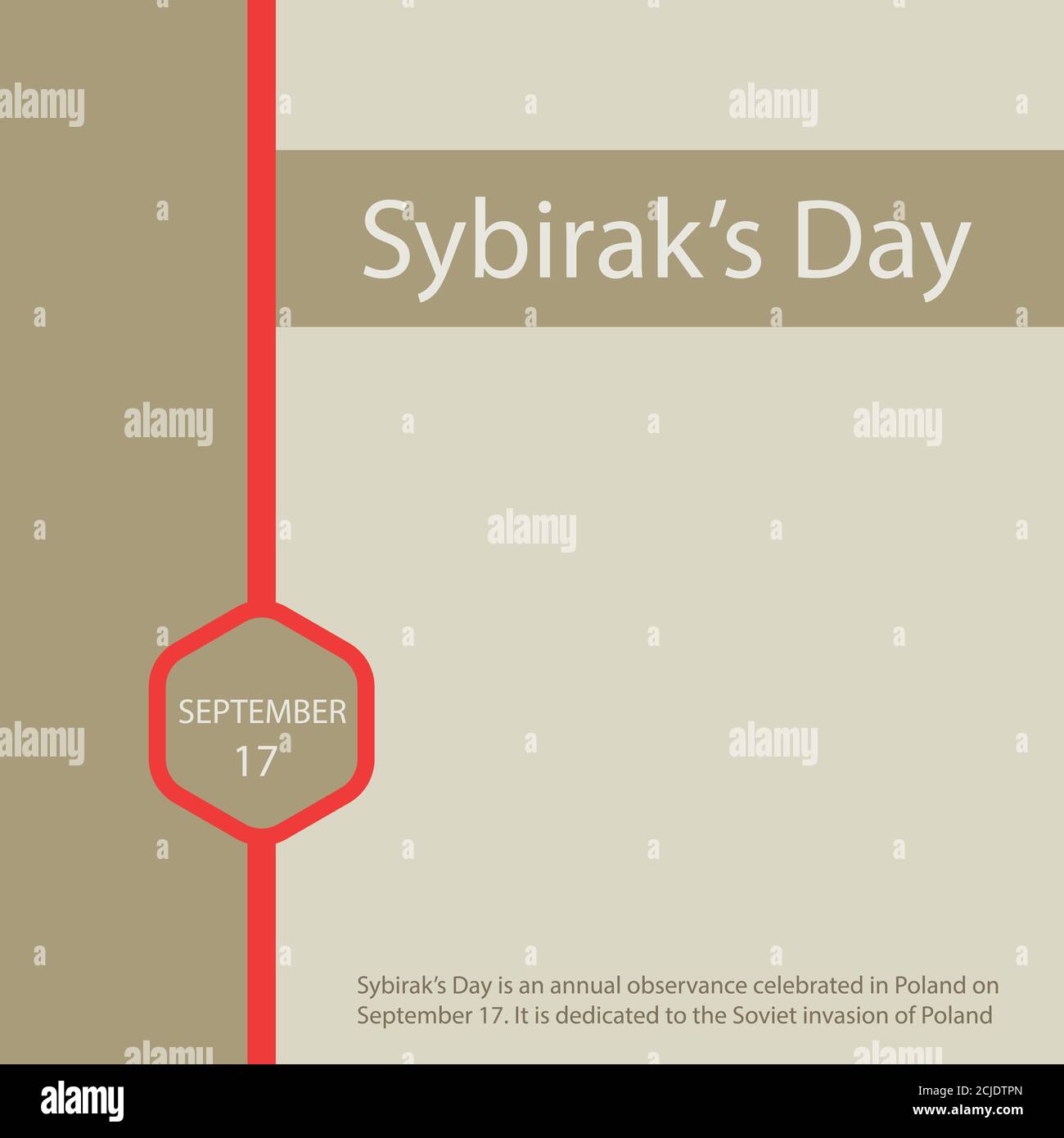 Der Sybirak-Tag ist ein jährliches Fest, das am 17. September in Polen gefeiert wird. Es ist der sowjetischen Invasion Polens gewidmet. Stock Vektor