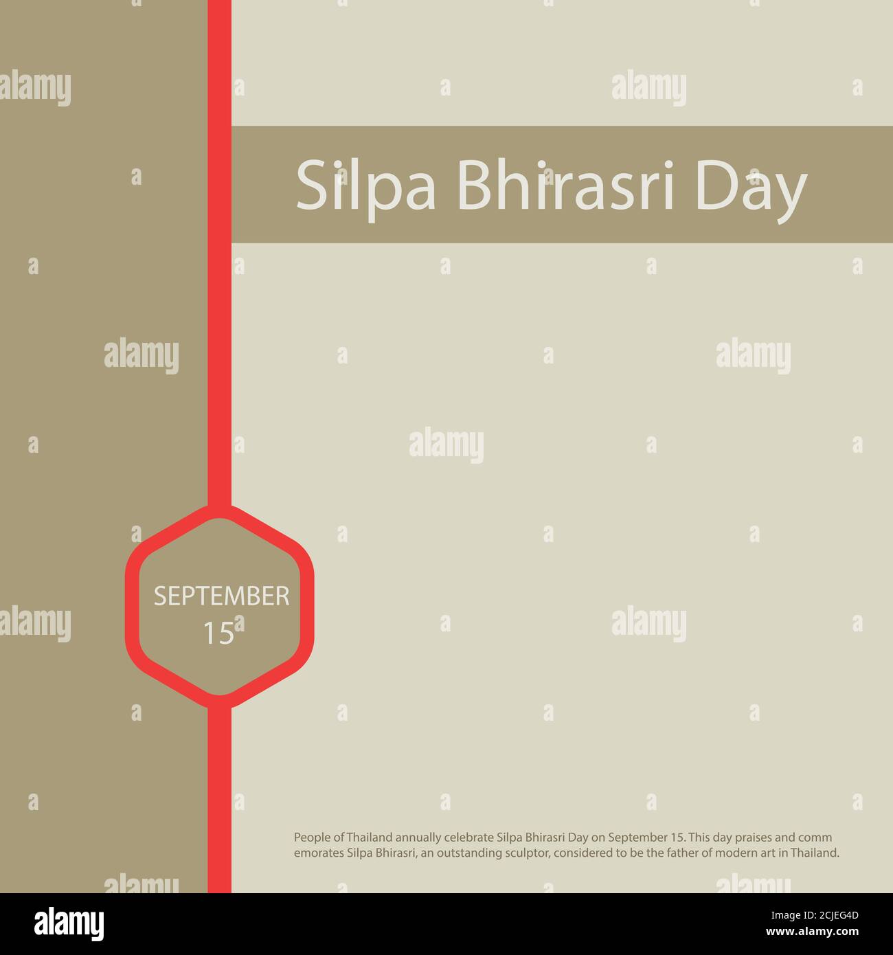 Die Menschen in Thailand feiern jährlich Silpa Bhirasri Tag am 15. September. Stock Vektor