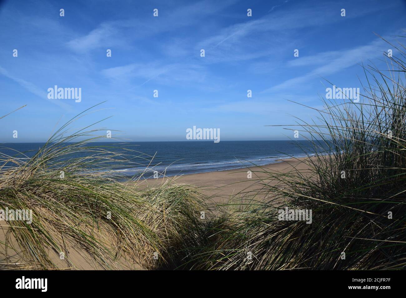 Nordwestengland, Formby Beach, Küste und Sanddünen an der Liverpool Bay Stockfoto