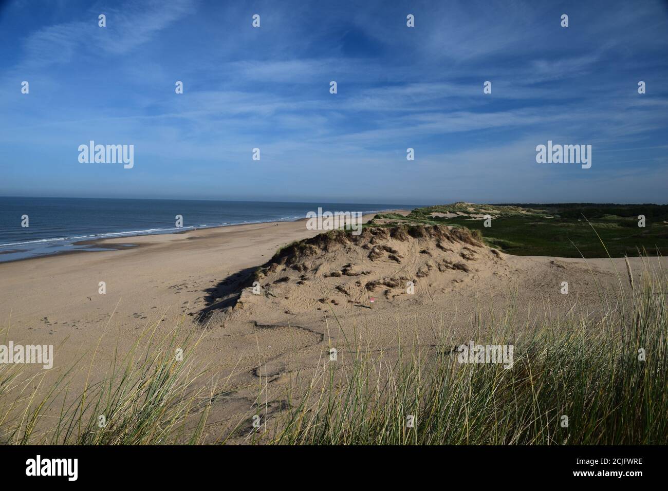 Nordwestengland, Formby Beach, Küste und Sanddünen an der Liverpool Bay Stockfoto