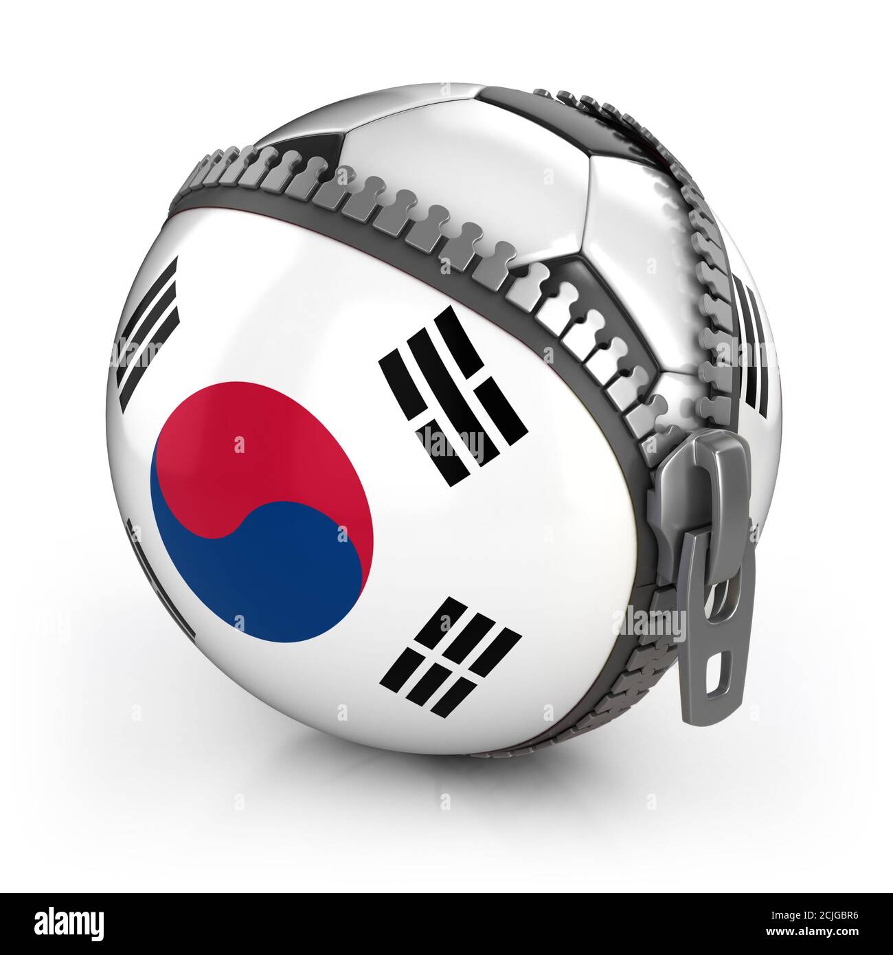 Südkorea Fußball Nation - Fußball in der Tasche entpackt Mit Südkorea-Flaggendruck Stockfoto