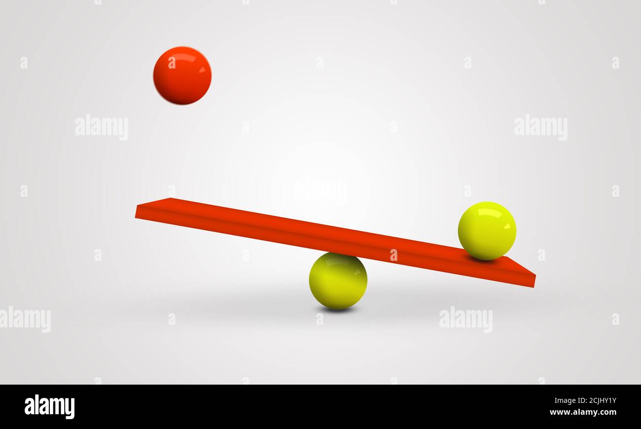 Ungleichgewicht Bälle Konzept Business Wettbewerb Konzept . 3D-Gleichgewicht Stockfoto
