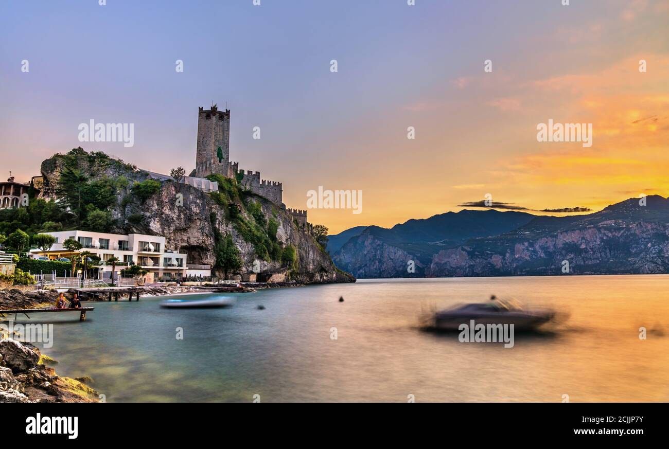 Schloss Scaliger in Malcesine am Gardasee, Italien Stockfoto