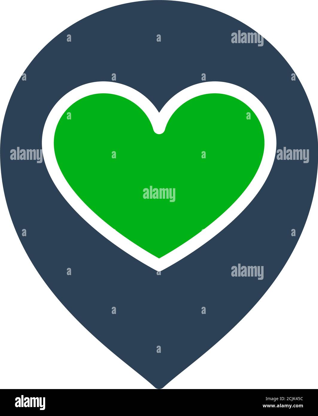Herz mit Ortsmarkierung, Liebe Richtung farbigen Symbol. Ort der Nächstenliebe, Spende, Freundschaft Symbol Stock Vektor