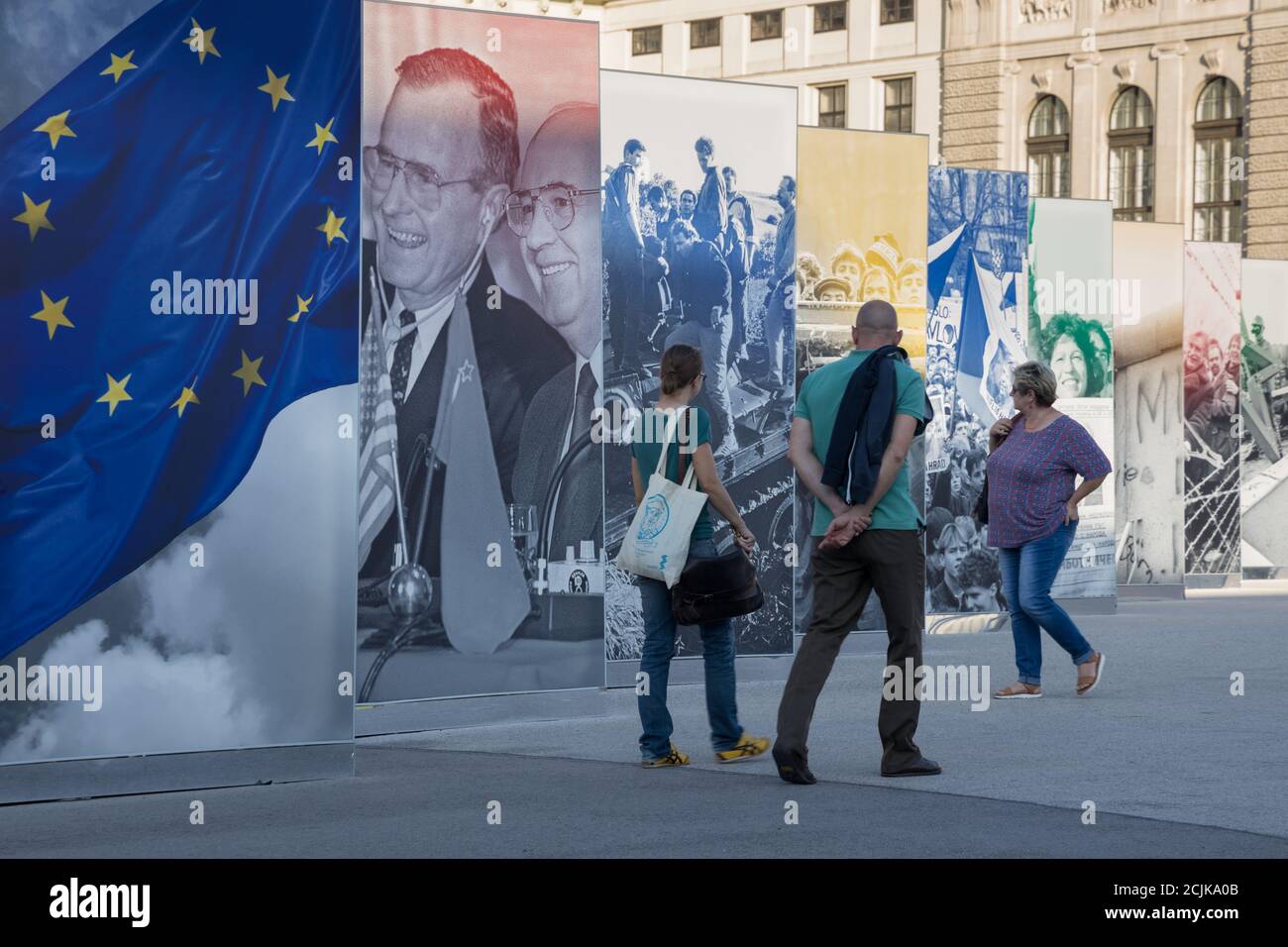 Eine Ausstellung im Heldenplatz 'das Ende eines geteilten Europas', Wien, Österreich Stockfoto