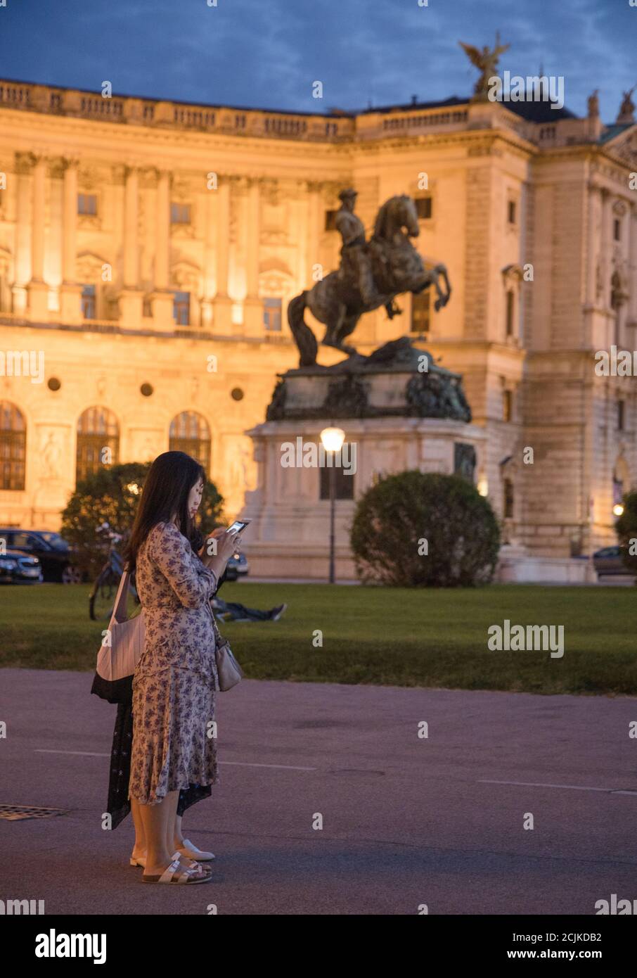 Die Hofburg in der Abenddämmerung, Wien, Österreich Stockfoto Die Hofburg in der Abenddämmerung, Wien, Österreich Stockfoto