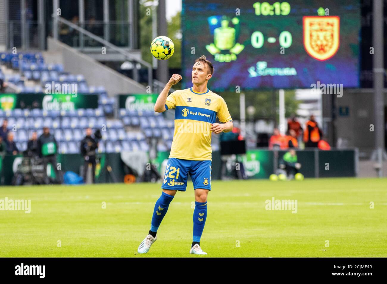 Broendby, Dänemark. September 2020. Lasse Vigen Christensen (21) von Broendby, WENN er während des 3F Superliga-Spiels zwischen Broendby IF und FC Nordsjaelland im Broendby Stadion in Broendby gesehen wird. (Bildnachweis: Gonzales Photo - Dejan Obretkovic). Stockfoto