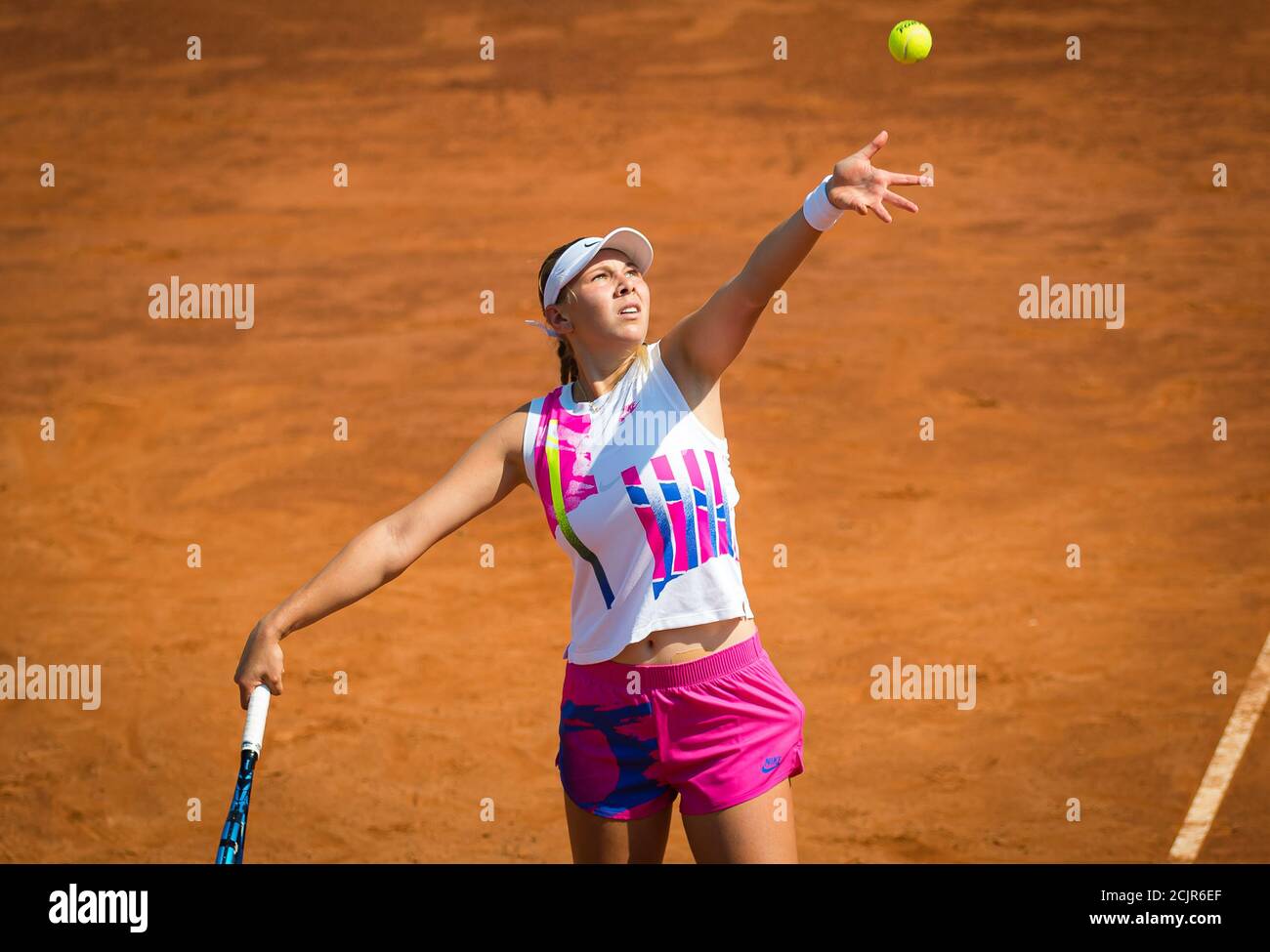 Amanda Anisimova der Vereinigten Staaten während der ersten Runde des 2020 Internazionali BNL d'Italia WTA Premier 5 Tennisturnier am 14. September, Stockfoto