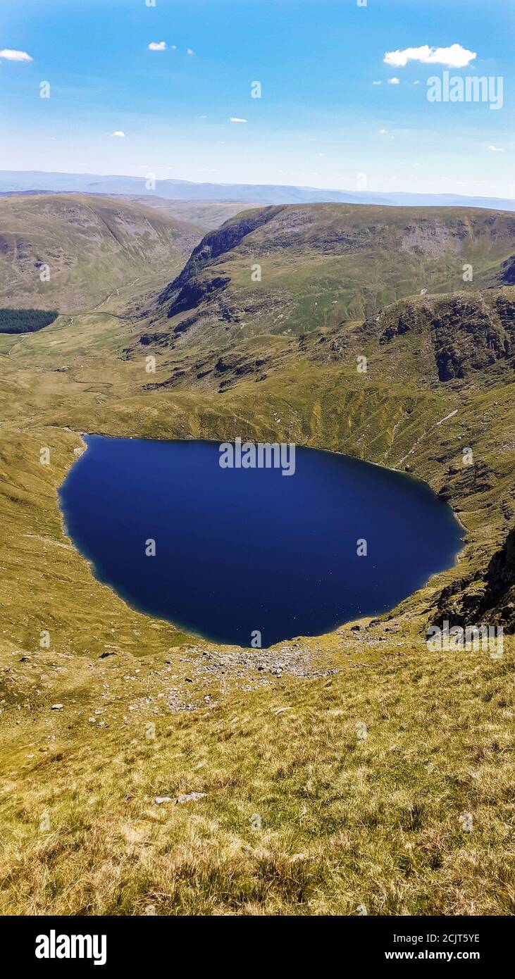 Blick auf Blea Water, über Haweswater von der High Street im Lake District, Großbritannien. Stockfoto