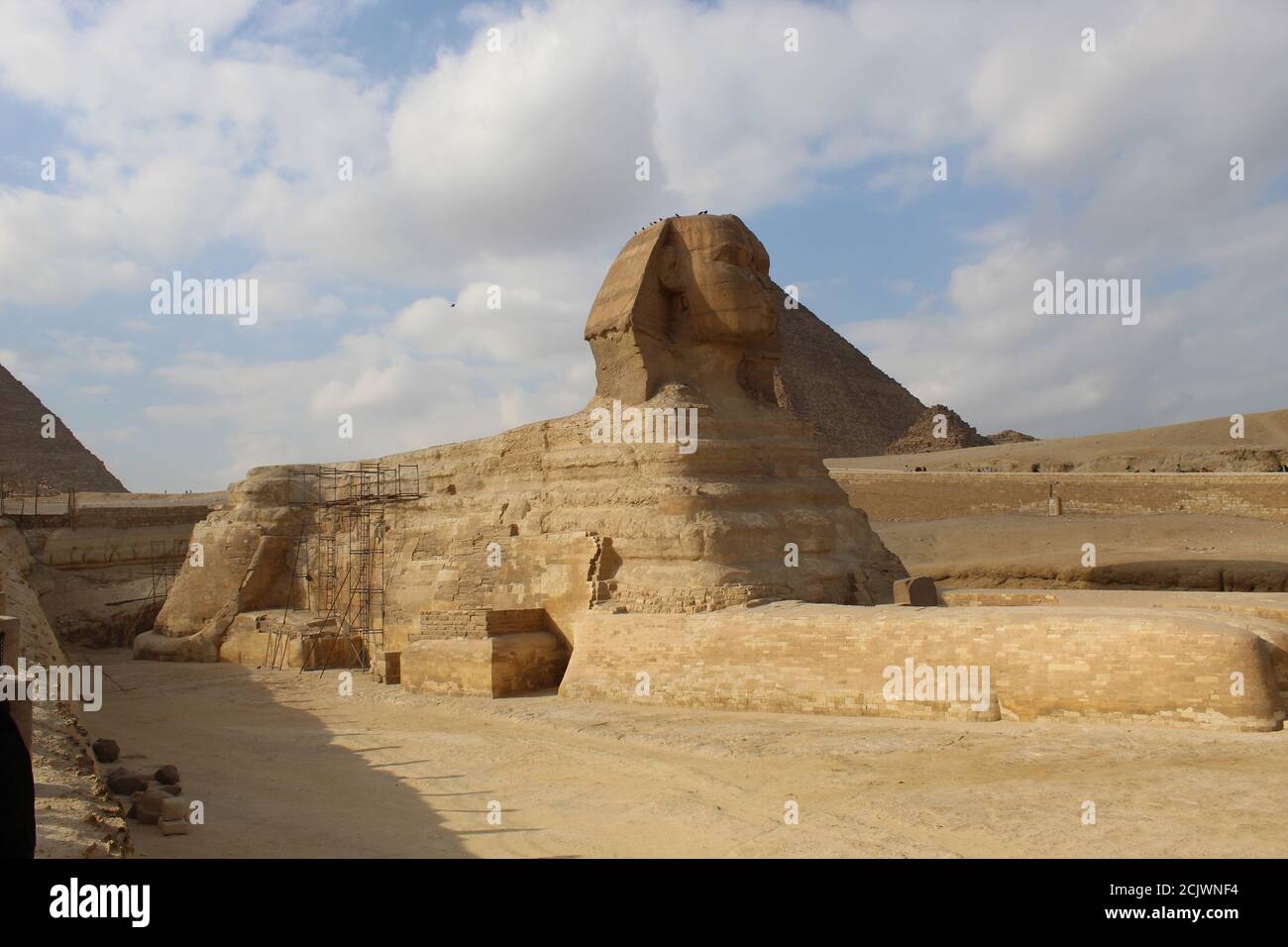 Sphinx, Ägypten. Die berühmte große Sphinx auf dem Gizeh Plateau, in der Nähe von Kairo, Ägypten, Cheops Stockfoto