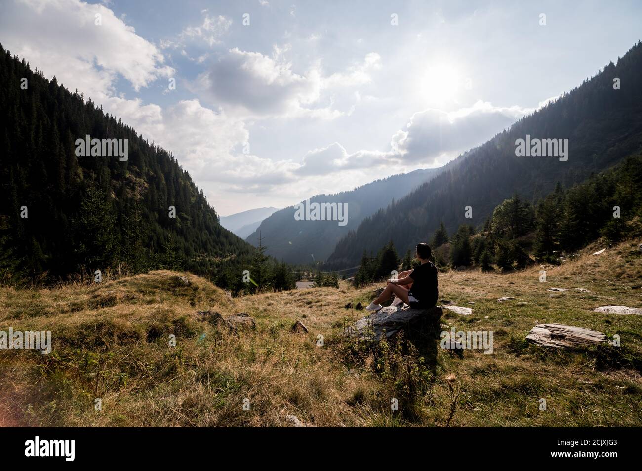 Bergblick auf Karpaten, Fagaras, Rumänien, Europa Stockfoto