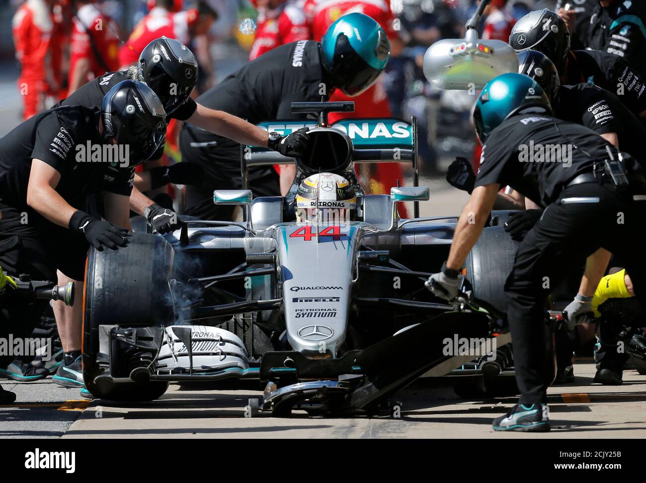 Formel 1 - Grand Prix von Kanada - Montreal, Quebec, Kanada - 06.10.16 - Mercedes F1-Fahrer Lewis Hamilton besucht die zweite Praxis. REUTERS/Chris Wattie Stockfoto