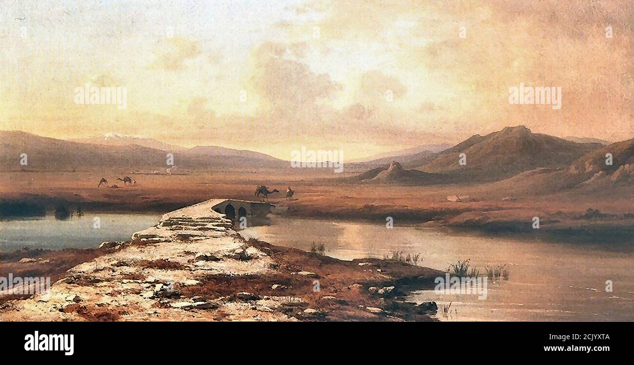 Ligeti Antal - Libanon und Anti-Libanon - Ungarische Schule - 19. Jahrhundert Stockfoto