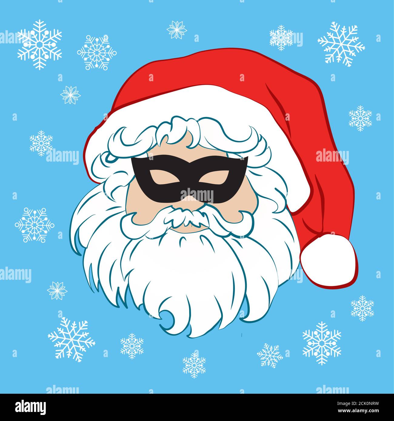 Skizze von santa claus Gesicht Geheimnis santa Gravur Stil Hand Gezeichnete Illustration Stock Vektor