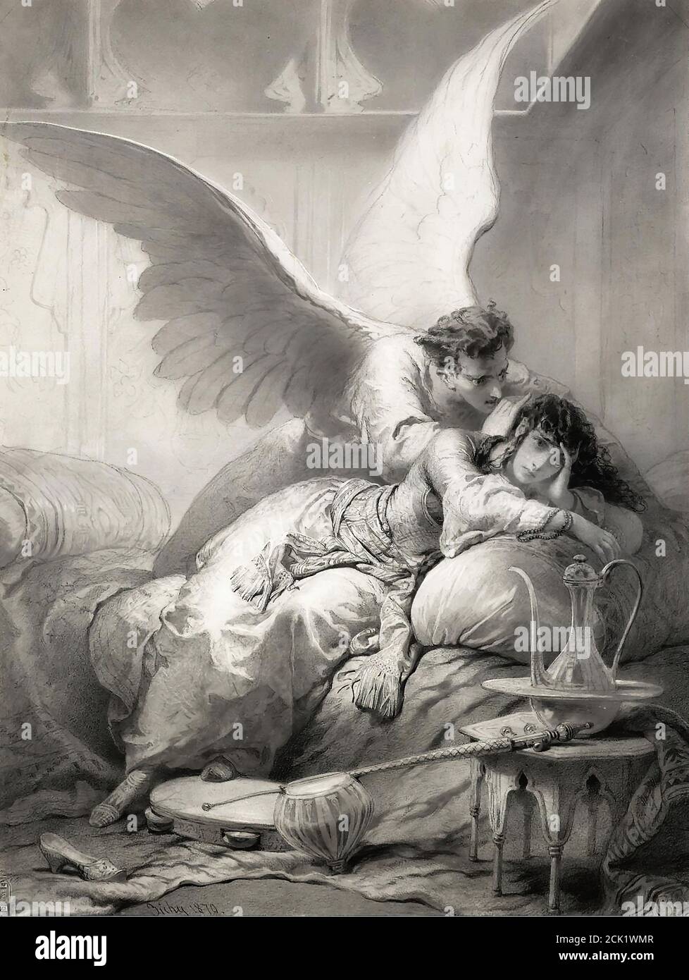 Zichy Mihaly von - Angel Whispering to an Odalisque (Das Geheimnis des Engels) - Ungarische Schule - 19. Jahrhundert Stockfoto