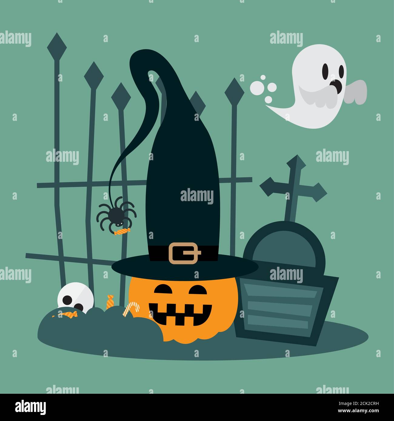 Gruseliger Halloween-Fotohintergrund - Violett, Vollmond, Schloss & Mehr (2,1x1,5m)