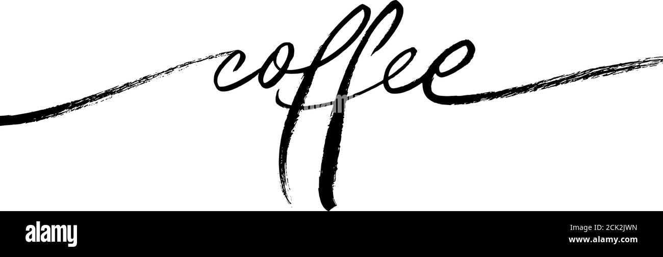 Kaffee Tinte Pinsel Vektor-Schriftzug. Einzelnes Wort Stock Vektor