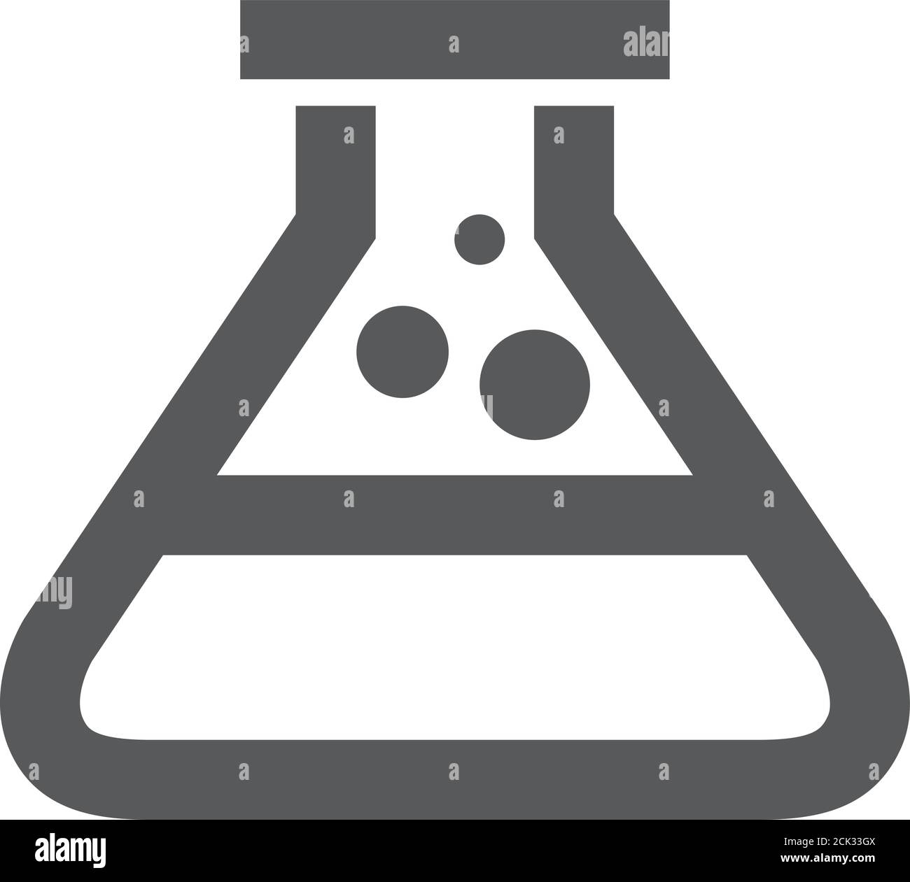 Becherglas-Symbol in dickem Umriss. Schwarz-Weiß-Vektorgrafik. Stock Vektor